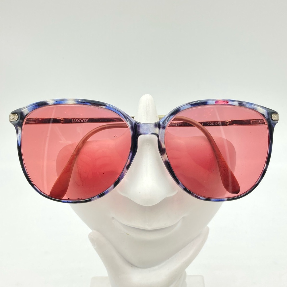 Vintage L’AMY Courtney Gray Oval Sunglasses Frames